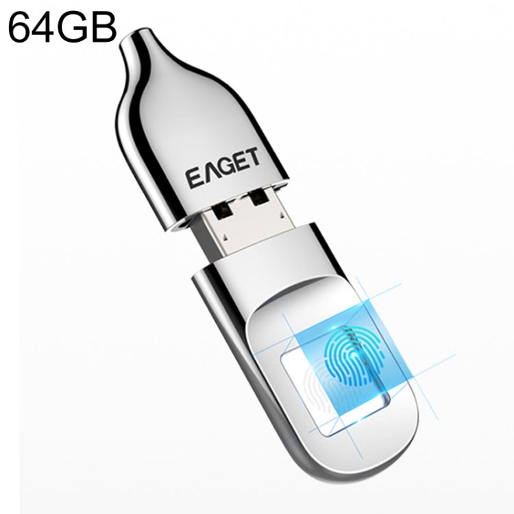 EAGET FU5 64G USB 2.0 Interface Metal Flash U Disk with Fingerprint Identification Eurekaonline