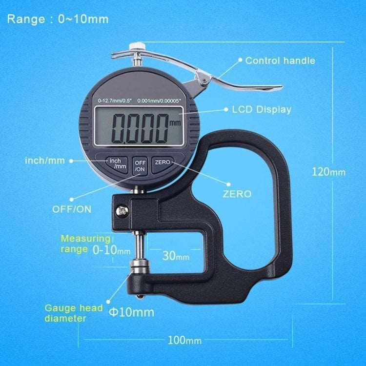 0-10mm Range Digital Display Micrometer Thickness Gauge - Eurekaonline