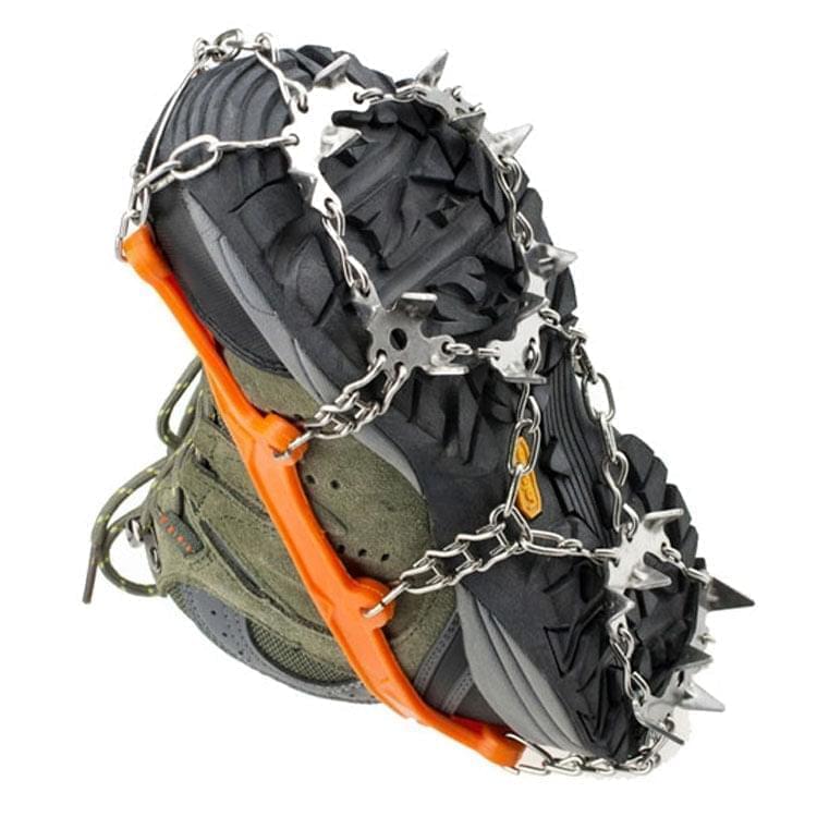 1 Pair 19 Teeth Anti-Slip Ice Gripper Hiking Climbing Chain Shoes Covers, Size:L(Black) - Eurekaonline