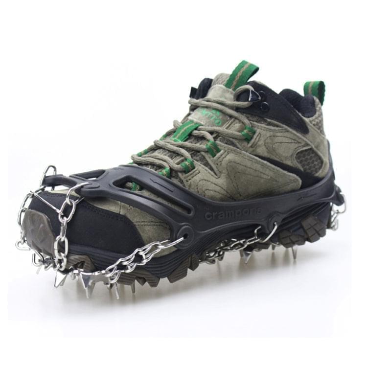 1 Pair  23 Spikes Crampons Outdoor Winter Walk Ice Fishing Snow Shoe Spikes,Size: L Black - Eurekaonline