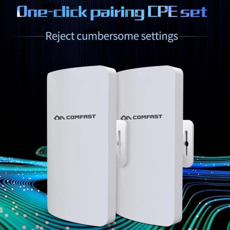 1 Pair COMFAST CF-E113A 3KM 300Mbps 5.8 Ghz High-Power Outdoor Engineering CPE Matching Bridge Set, US/EU Plug - Eurekaonline