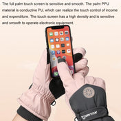 1 Pair Outdoor Cycling Sports Cold and Windproof Warm Finger Gloves, Style: Female Type (Pink Gray) - Eurekaonline