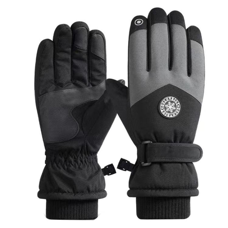 1 Pair Outdoor Cycling Sports Cold and Windproof Warm Finger Gloves, Style: Male Type (Black Gray) - Eurekaonline