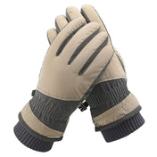 1 Pair WZ-207 Outdoor Warm And Windproof Thickened Cycling Sports Anti-fall Gloves(Coffee Gray) - Eurekaonline