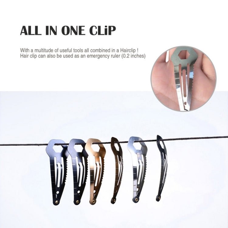 10 PCS 8 in 1 Multifunctional Hair Clip Outdoor Self-Defense First Aid Tool(Black) - Eurekaonline