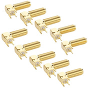 10 PCS Gold Plated SMA Female Right Angle 90 Degrees Panel PCB Mount 4.0mm Square Connector Adapter - Eurekaonline