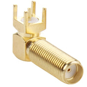 10 PCS Gold Plated SMA Female Right Angle 90 Degrees Panel PCB Mount 4.0mm Square Connector Adapter - Eurekaonline