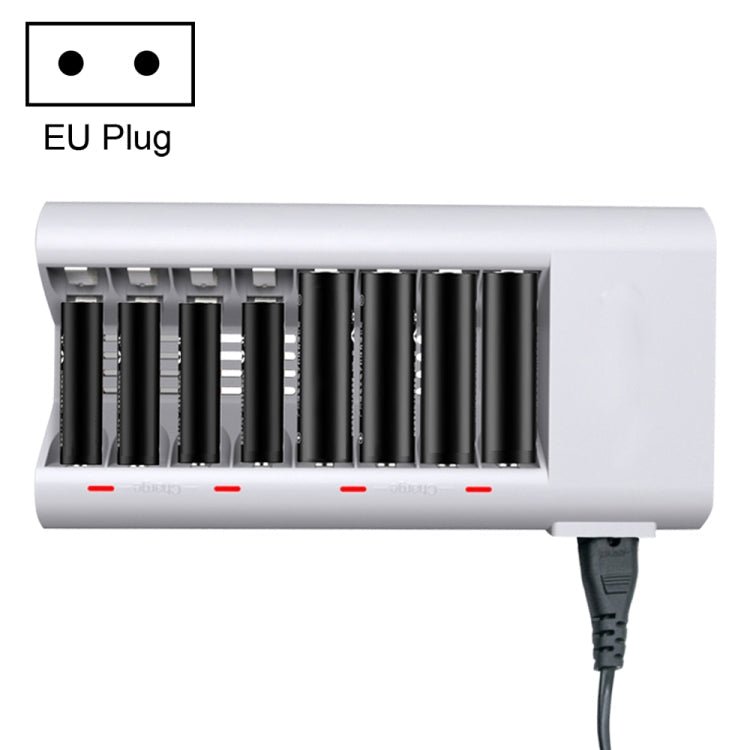 100-240V 8 Slot Battery Charger for AA & AAA Battery, EU Plug - Eurekaonline