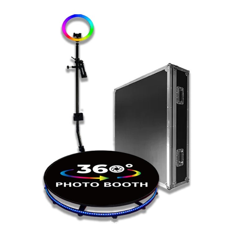 100cm RGB Fill Light Photo Booth Turning Led Camera Photo Spin Stand With Flight Case - Eurekaonline