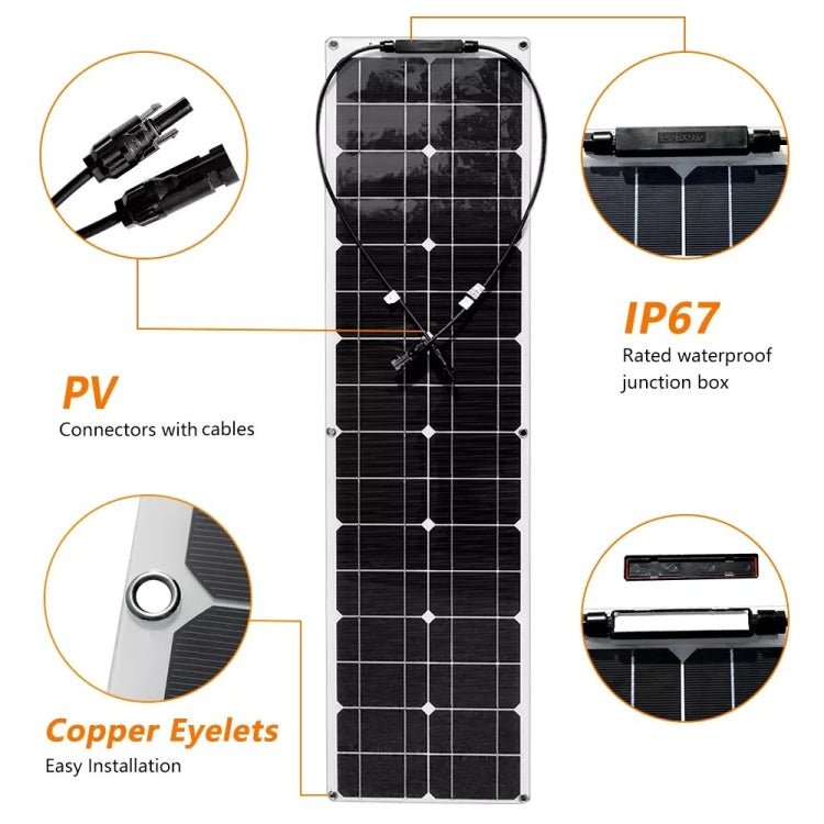 100W Dual Board PV System Solar Panel(White) - Eurekaonline