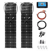 100W Dual Board with 40A Controller PV System Solar Panel(White) - Eurekaonline