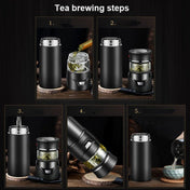 101-500ML Insulation Cup Tea Water Separation Tea Cup,Style: Black Double Cup+Gift Box - Eurekaonline