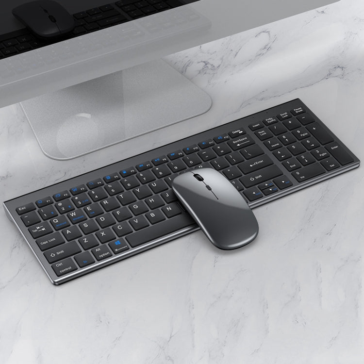 109 Three-mode Wireless Bluetooth Keyboard Mouse Set(Gun Black) - Eurekaonline