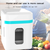 10L Mini Refrigerator Car Home Dual-use Small Dormitory Refrigerator, CN Plug(White Blue) - Eurekaonline