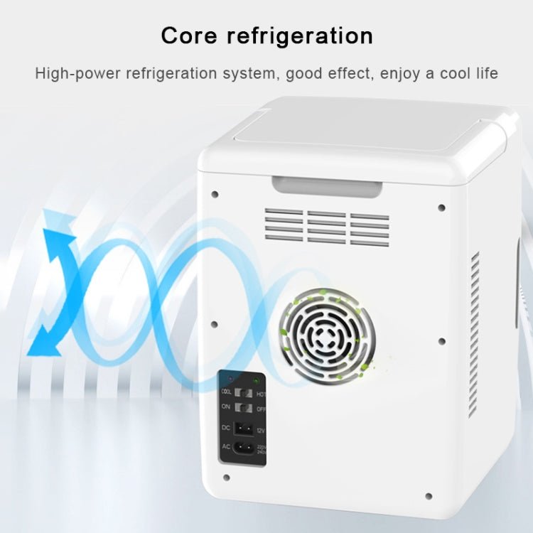 10L Mini Refrigerator Car Home Dual-use Small Dormitory Refrigerator, CN Plug(White Blue) - Eurekaonline