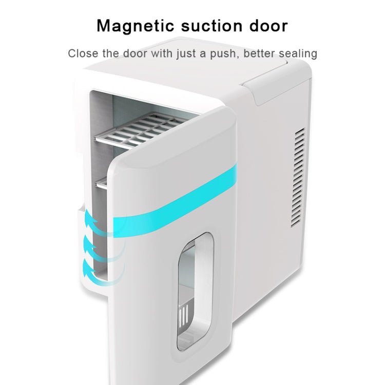 10L Mini Refrigerator Car Home Dual-use Small Dormitory Refrigerator, CN Plug(White Blue) - Eurekaonline