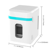 10L Mini Refrigerator Car Home Dual-use Small Dormitory Refrigerator, CN Plug(White Blue) - Eurekaonline