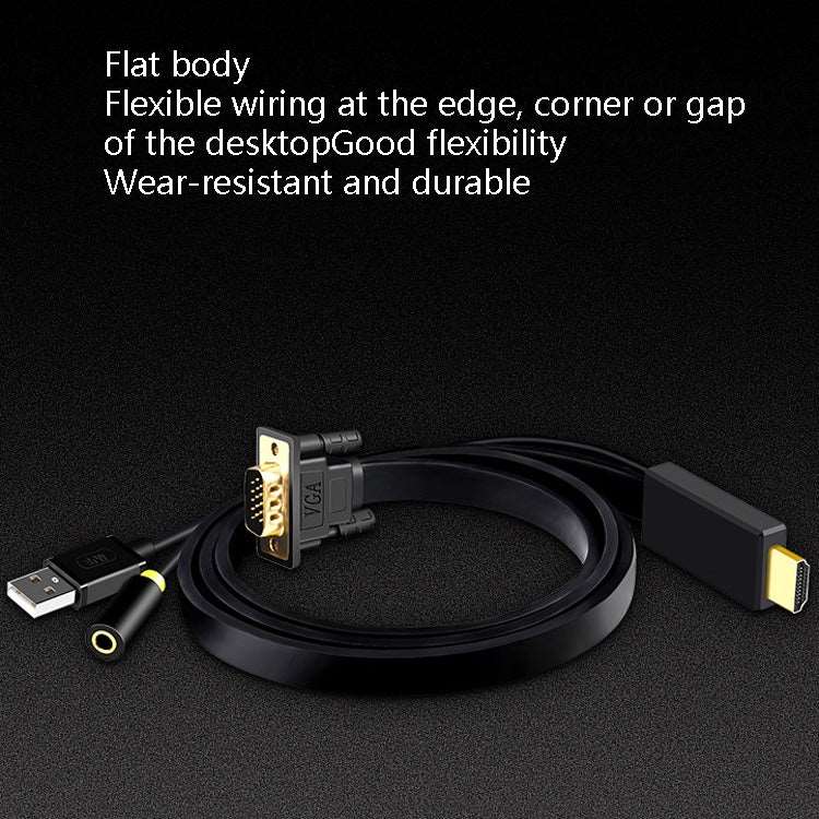 10m JH HV10 1080P HDMI to VGA Cable Projector TV Box Computer Notebook Industrial Display Adapter Cable - Eurekaonline