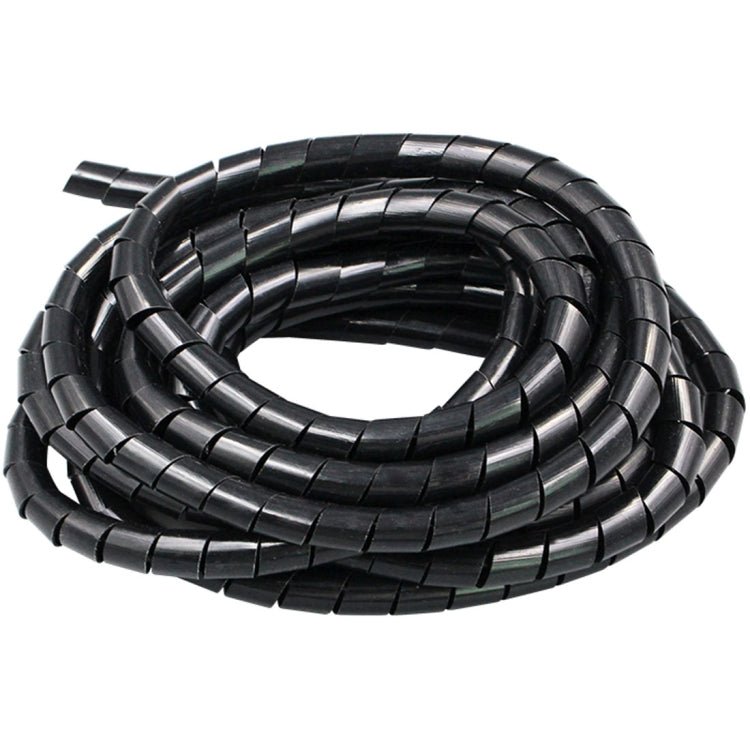11m PE Spiral Pipes Wire Winding Organizer Tidy Tube, Nominal Diameter: 8mm(Black) - Eurekaonline