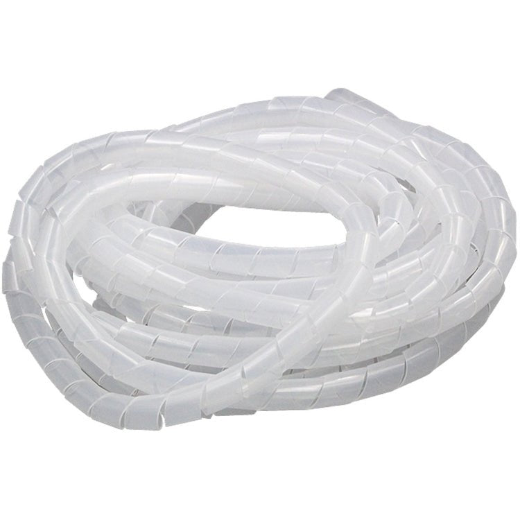 11m PE Spiral Pipes Wire Winding Organizer Tidy Tube, Nominal Diameter: 8mm(White) - Eurekaonline