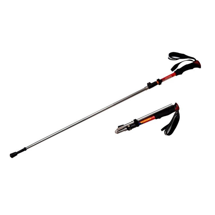 125cm Adjustable Portable Outdoor Aluminum Alloy Trekking Poles Stick(Red) - Eurekaonline