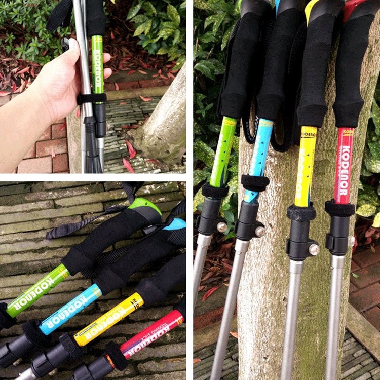 125cm Adjustable Portable Outdoor Aluminum Alloy Trekking Poles Stick(Yellow) - Eurekaonline
