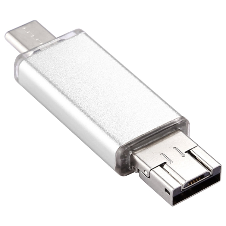  Type-C + USB 2.0 + OTG Flash Disk, For Type-C Smartphones & PC Computer(Silver) - Eurekaonline