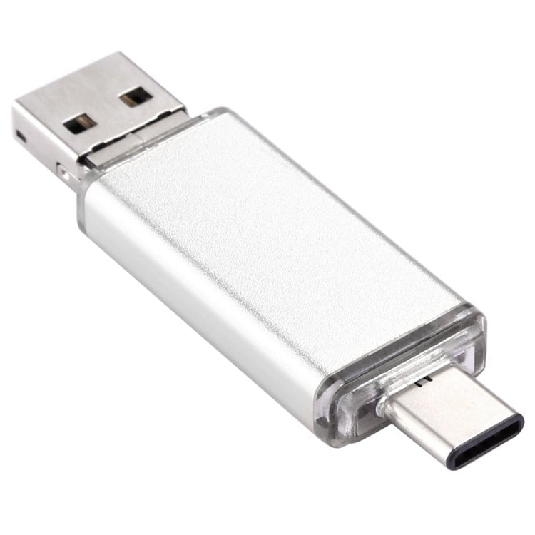 128GB 3 in 1 USB-C / Type-C + USB 2.0 + OTG Flash Disk, For Type-C Smartphones & PC Computer(Silver) - Eurekaonline