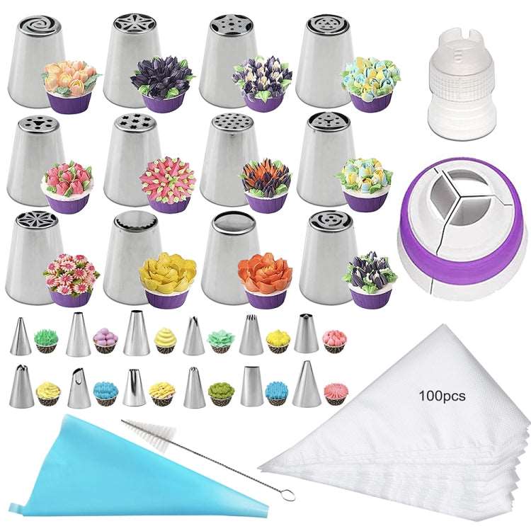 128PCS/Set Stainless Steel Laminating Nozzle Set Cake DIY Laminating Nozzle Set Baking Tools - Eurekaonline