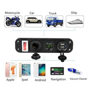 12V-24V Universal Car / Yacht Mobile Phone Charger Modification Ddual USB Panel with Switch(Red Light) - Eurekaonline