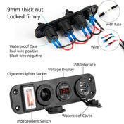 12V-24V Universal Car / Yacht Mobile Phone Charger Modification Ddual USB Panel with Switch(Red Light) - Eurekaonline