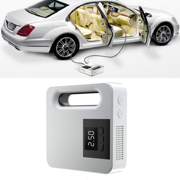12V Car Air Pump Car Portable Tire Electric Pump, Style:Digital Version (White) - Eurekaonline