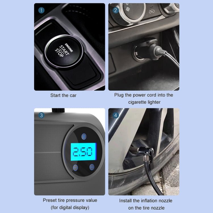 12V Portable Car Tire Air Pump Style:Digital Display Version - Eurekaonline
