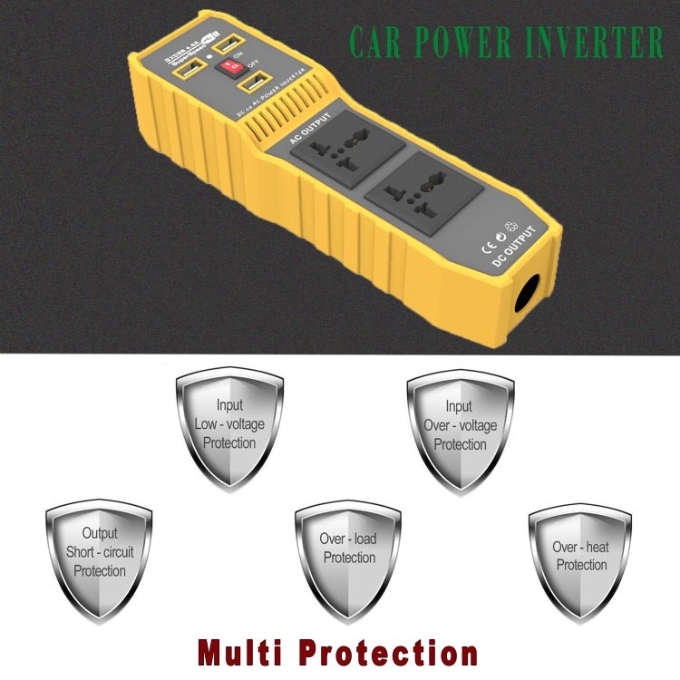 12V to 220V 300W Car Power Inverter with Three USB - Eurekaonline