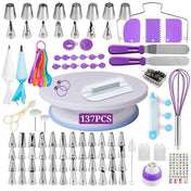 137 in 1 Cake Turntable Set Decorating Mouth Decorating Bag Baking Tool - Eurekaonline