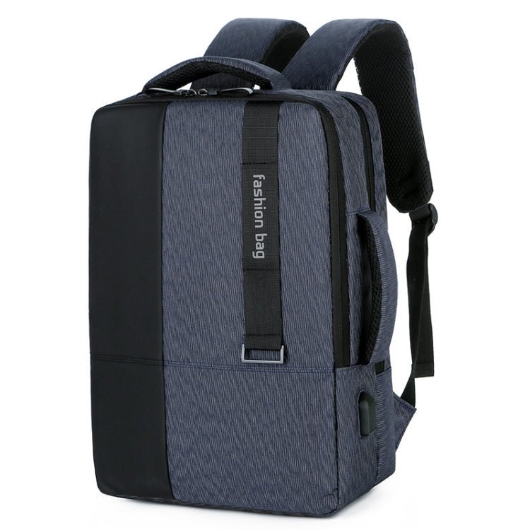140 Large-capacity Business Commuter Laptop Backpack with USB Charging Interface(Blue) - Eurekaonline