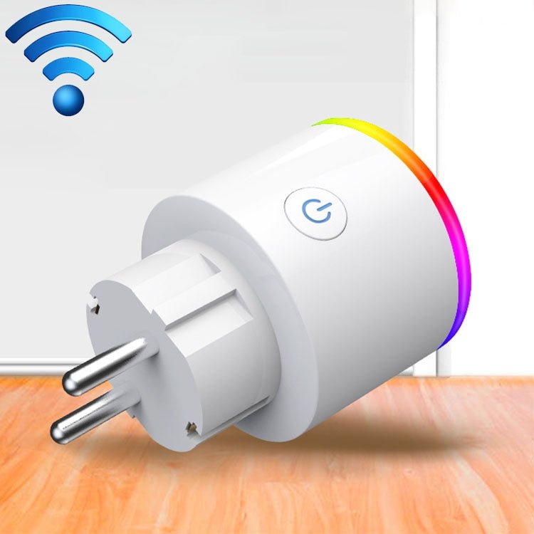 15A WiFi EU Plug Power Adapter Electricity Statistics APP Remote Control Timer Smart Socket, with Alexa & Google Home & RGB Colors LED Light, AC 100-250V - Eurekaonline