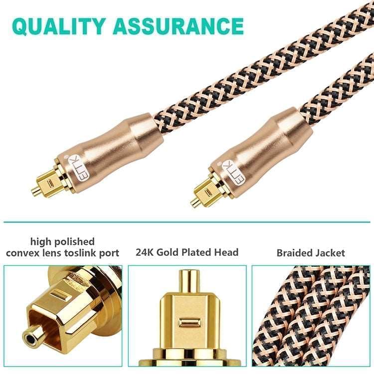 1.5m EMK OD6.0mm Gold-plated TV Digital Audio Optical Fiber Connecting Cable - Eurekaonline