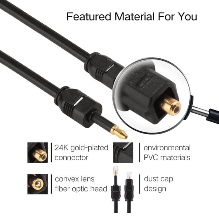 1.5m OD4.0mm Toslink Male to 3.5mm Mini Toslink Male Digital Optical Audio Cable - Eurekaonline