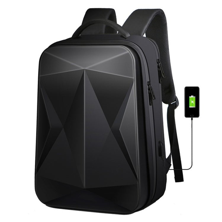 160 Large Capacity ABS Waterproof Laptop Backpack with USB Charging Port(Black) - Eurekaonline