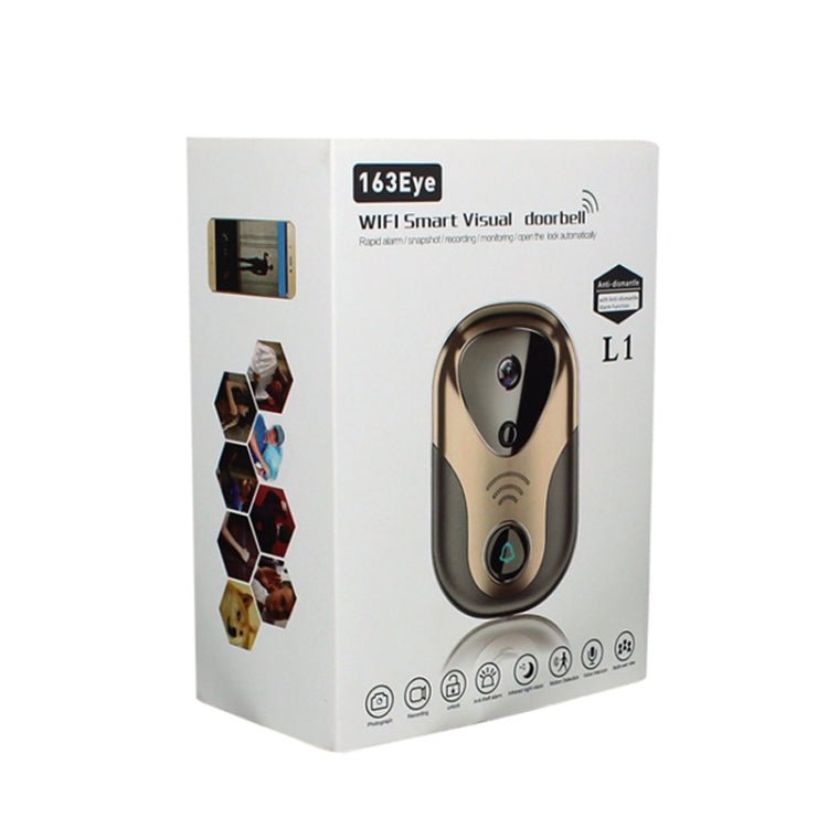 163Eye L1-NJ Smart Visual WIFI 1.3MP Network HD Intercom Doorbell , Support Micro SD Card & Night Vision(Gold) - Eurekaonline