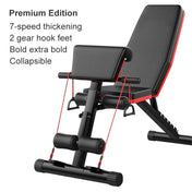 189-3 Premium Edition Household Folding Multifunctional Bold Main Frame Dumbbell Bench Sit-up Bench Weightlifting Bed with Pull Rope & Preacher Curl - Eurekaonline