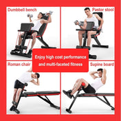 189-3 Premium Edition Household Folding Multifunctional Bold Main Frame Dumbbell Bench Sit-up Bench Weightlifting Bed with Pull Rope & Preacher Curl - Eurekaonline