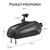 1.8L West Biking Cycling Tail Bag Bicycle Hard Shell Bag Quick Release Bracket Bag Silicone Non-Slip Large Capacity Tail Bag(Black) - Eurekaonline