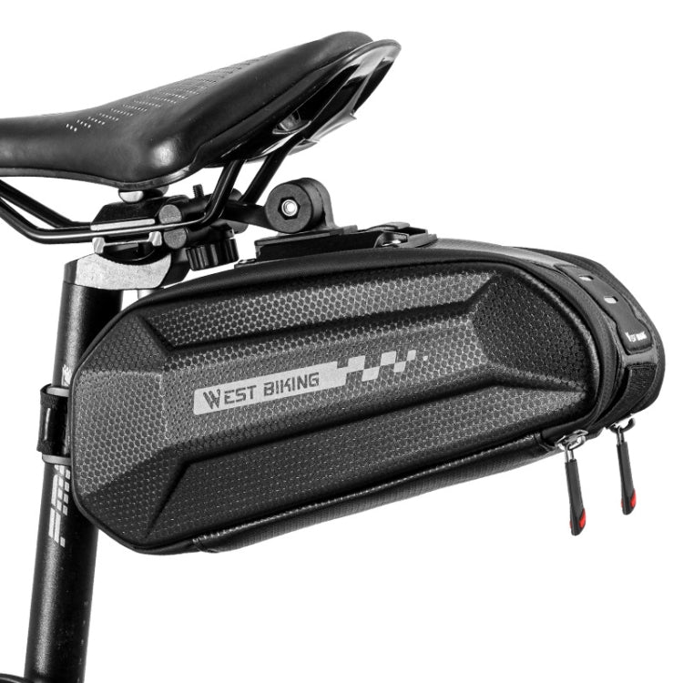 1.8L West Biking Cycling Tail Bag Bicycle Hard Shell Bag Quick Release Bracket Bag Silicone Non-Slip Large Capacity Tail Bag(Black) - Eurekaonline