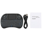 2.4GHz Mini i8 Wireless QWERTY Keyboard with Colorful Backlight & Touchpad & Multimedia Control for PC, Android TV BOX, X-BOX Player, Smartphones(Black) Eurekaonline