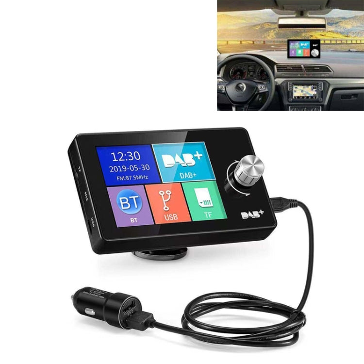 2.8 inch Car DAB+Digital Broadcasting Colorful Screen Receiver FM Forwarding AUX Output Eurekaonline