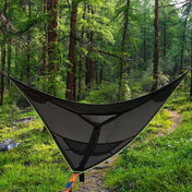2.8m Family Outdoor Portable Aerial Tent Multi-person Camping Triangle Hammock(Black) Eurekaonline