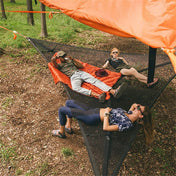 2.8m Family Outdoor Portable Aerial Tent Multi-person Camping Triangle Hammock(Black) Eurekaonline