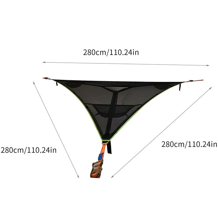 2.8m Family Outdoor Portable Aerial Tent Multi-person Camping Triangle Hammock(Black) Eurekaonline